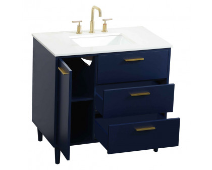 Elegant Bathroom Vanity - Blue (VF47036MBL)