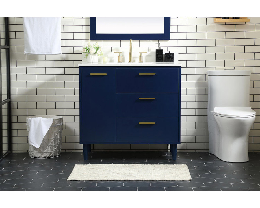 Elegant Bathroom Vanity - Blue (VF47036MBL-BS)