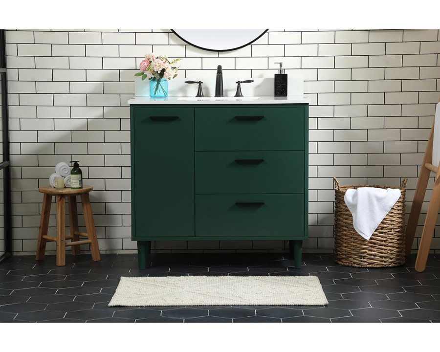 Elegant Bathroom Vanity - Green (VF47036MGN-BS)