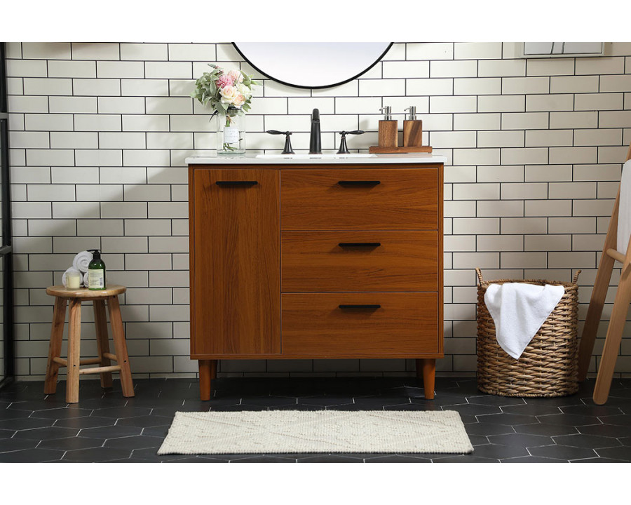 Elegant Bathroom Vanity - Teak (VF47036MTK)