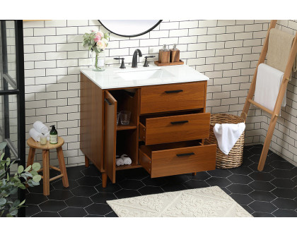 Elegant Bathroom Vanity - Teak (VF47036MTK)