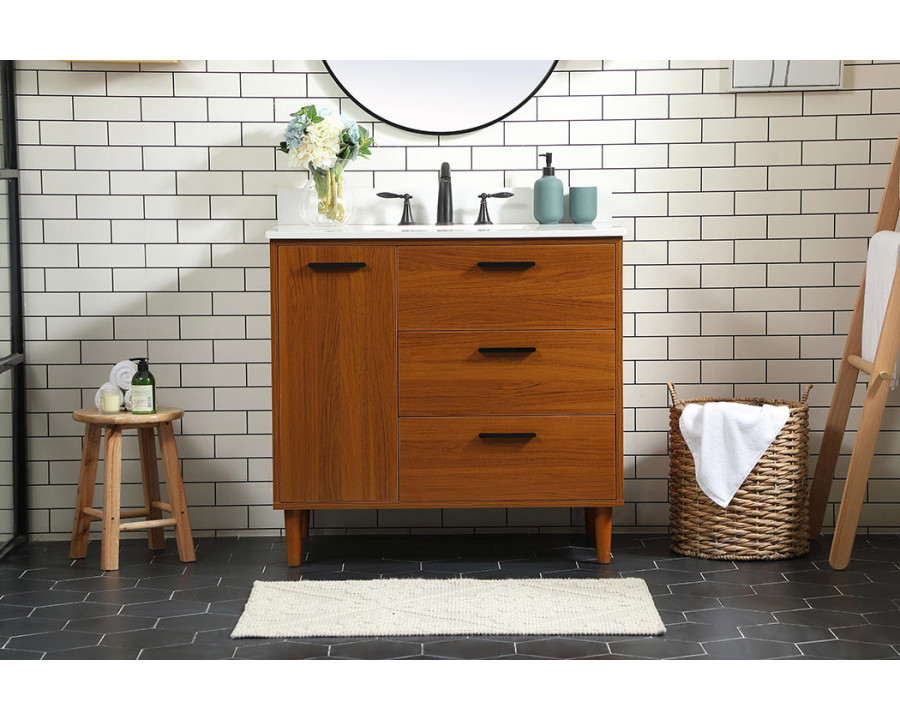 Elegant Bathroom Vanity - Teak (VF47036MTK-BS)