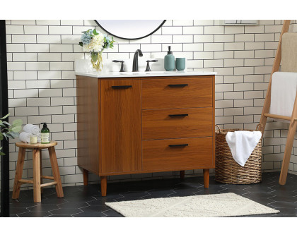 Elegant Bathroom Vanity - Teak (VF47036MTK-BS)