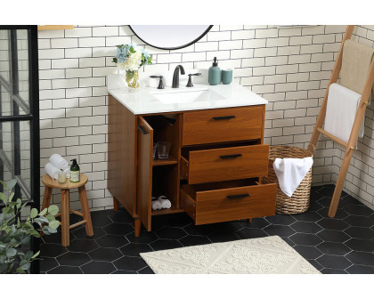 Elegant Bathroom Vanity - Teak (VF47036MTK-BS)