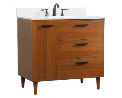 Elegant Bathroom Vanity - Teak (VF47036MTK-BS)