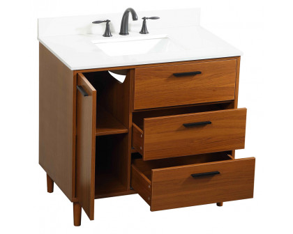 Elegant Bathroom Vanity - Teak (VF47036MTK-BS)