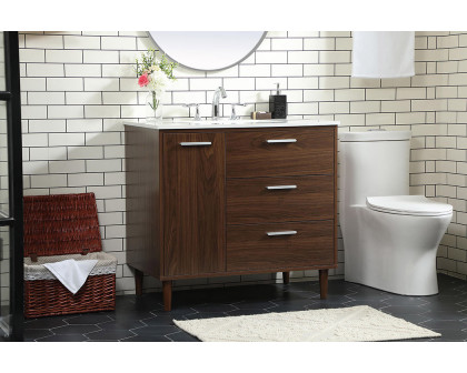 Elegant Bathroom Vanity - Walnut (VF47036MWT)