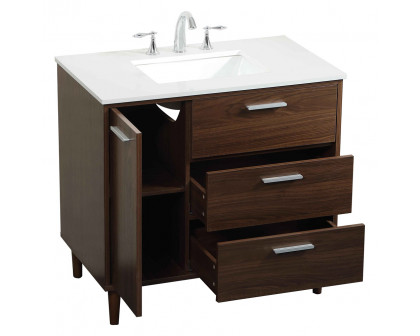 Elegant Bathroom Vanity - Walnut (VF47036MWT)