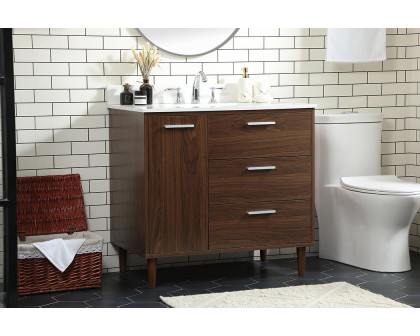 Elegant Bathroom Vanity - Walnut (VF47036MWT-BS)