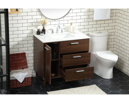 Elegant Bathroom Vanity - Walnut (VF47036MWT-BS)