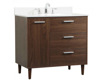 Elegant Bathroom Vanity - Walnut (VF47036MWT-BS)