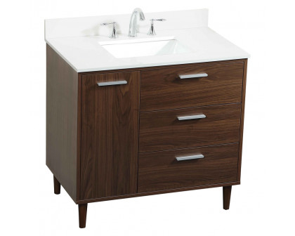 Elegant Bathroom Vanity - Walnut (VF47036MWT-BS)