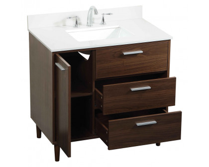 Elegant Bathroom Vanity - Walnut (VF47036MWT-BS)