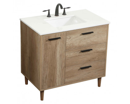 Elegant Bathroom Vanity - Natural Oak (VF47036NT)