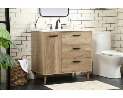 Elegant Bathroom Vanity - Natural Oak (VF47036NT-BS)