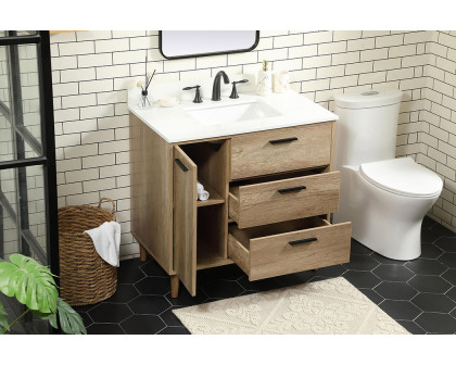 Elegant Bathroom Vanity - Natural Oak (VF47036NT-BS)