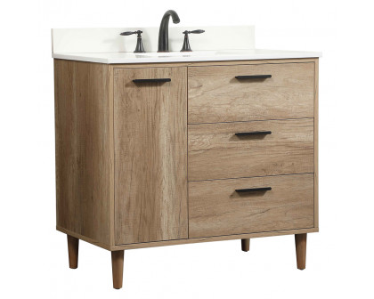 Elegant Bathroom Vanity - Natural Oak (VF47036NT-BS)