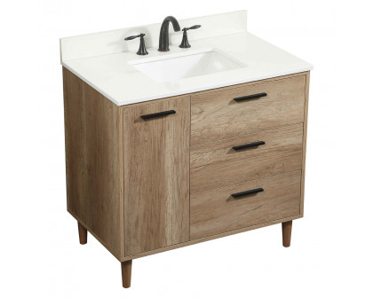 Elegant Bathroom Vanity - Natural Oak (VF47036NT-BS)