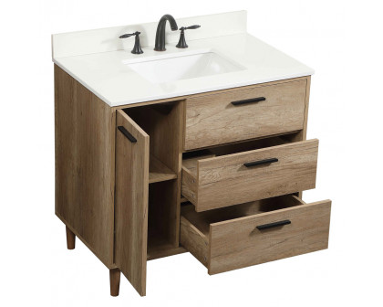 Elegant Bathroom Vanity - Natural Oak (VF47036NT-BS)