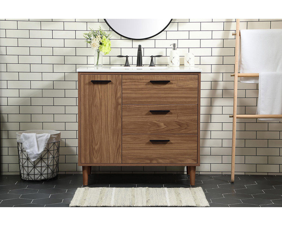 Elegant Bathroom Vanity - Walnut Brown (VF47036WB)