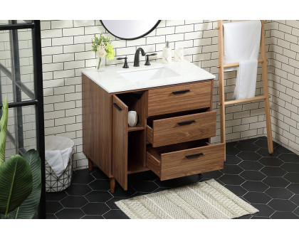 Elegant Bathroom Vanity - Walnut Brown (VF47036WB)