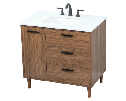 Elegant Bathroom Vanity - Walnut Brown (VF47036WB)