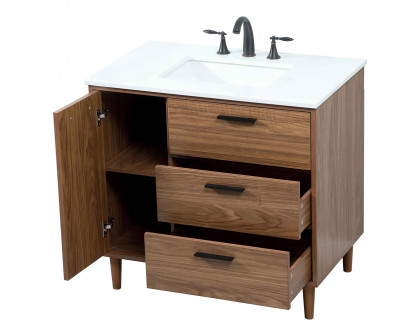 Elegant Bathroom Vanity - Walnut Brown (VF47036WB)