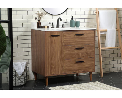 Elegant Bathroom Vanity - Walnut Brown (VF47036WB-BS)