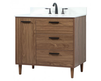 Elegant Bathroom Vanity - Walnut Brown (VF47036WB-BS)