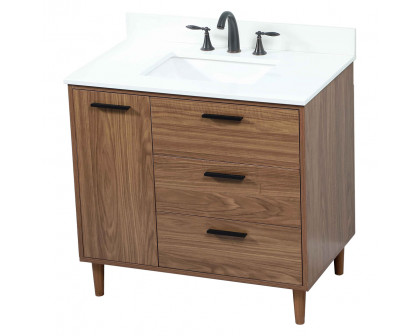 Elegant Bathroom Vanity - Walnut Brown (VF47036WB-BS)