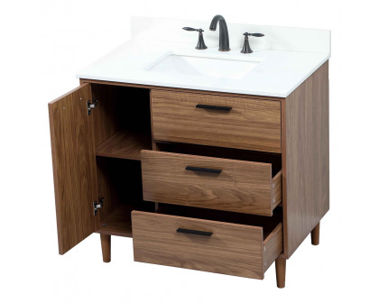 Elegant Bathroom Vanity - Walnut Brown (VF47036WB-BS)