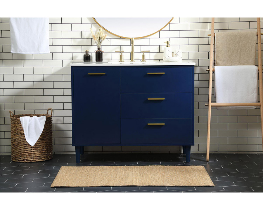 Elegant Bathroom Vanity - Blue (VF47042MBL)