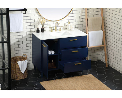 Elegant Bathroom Vanity - Blue (VF47042MBL)