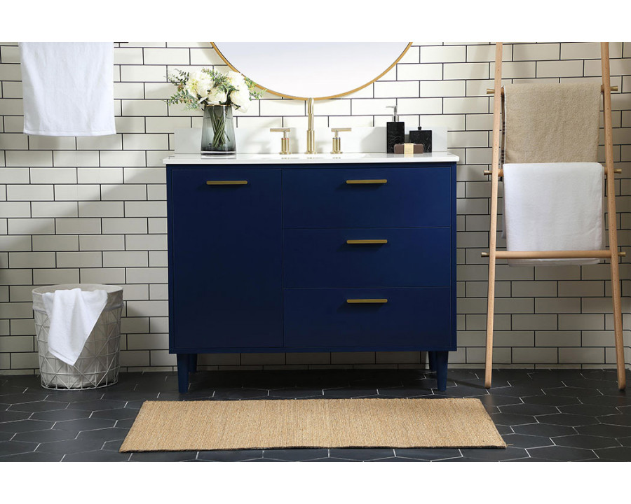 Elegant Bathroom Vanity - Blue (VF47042MBL-BS)