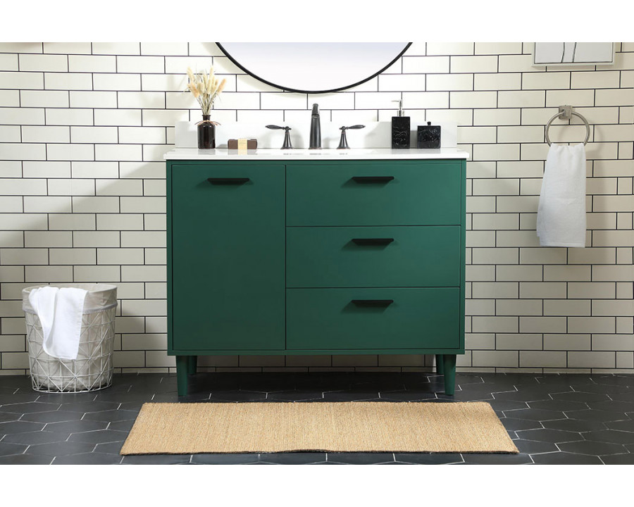 Elegant Bathroom Vanity - Green (VF47042MGN-BS)