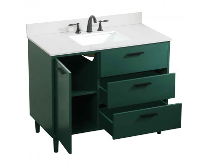 Elegant Bathroom Vanity - Green (VF47042MGN-BS)