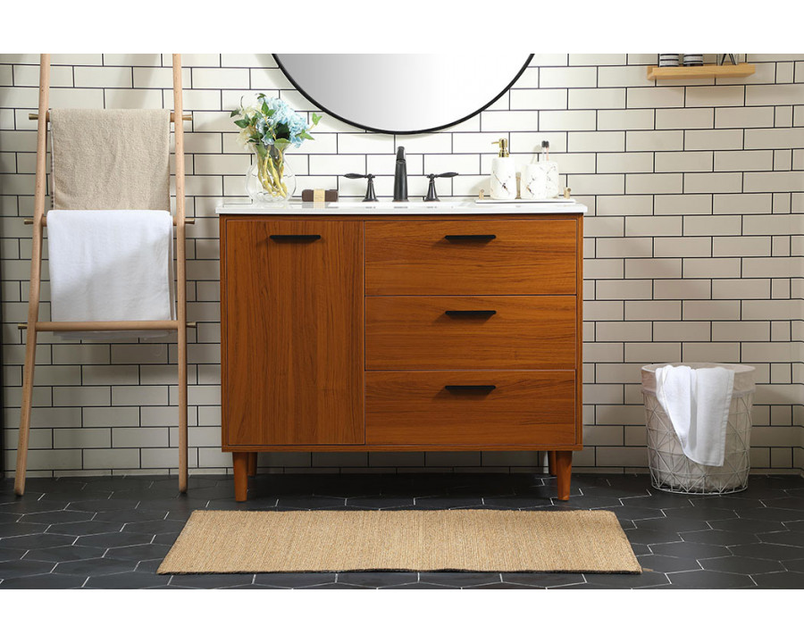 Elegant Bathroom Vanity - Teak (VF47042MTK)