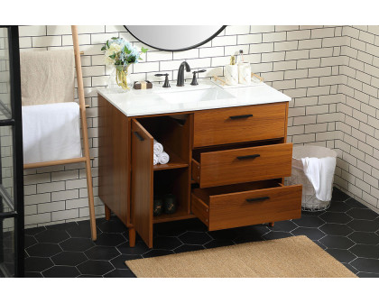 Elegant Bathroom Vanity - Teak (VF47042MTK)