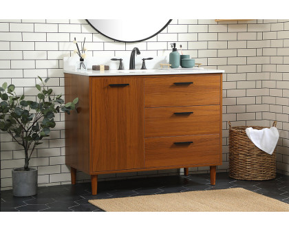 Elegant Bathroom Vanity - Teak (VF47042MTK-BS)