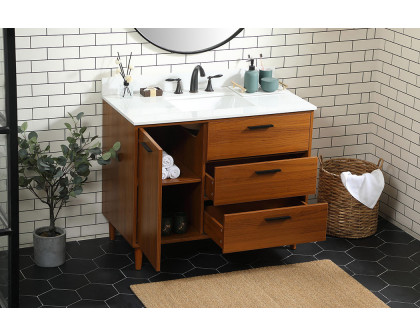 Elegant Bathroom Vanity - Teak (VF47042MTK-BS)