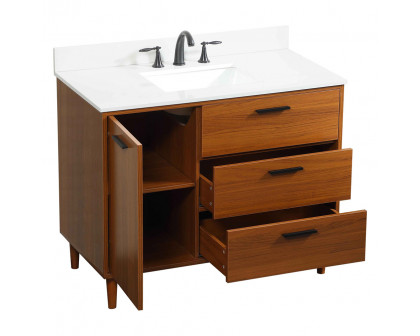 Elegant Bathroom Vanity - Teak (VF47042MTK-BS)