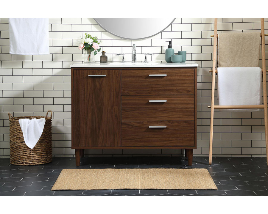 Elegant Bathroom Vanity - Walnut (VF47042MWT)