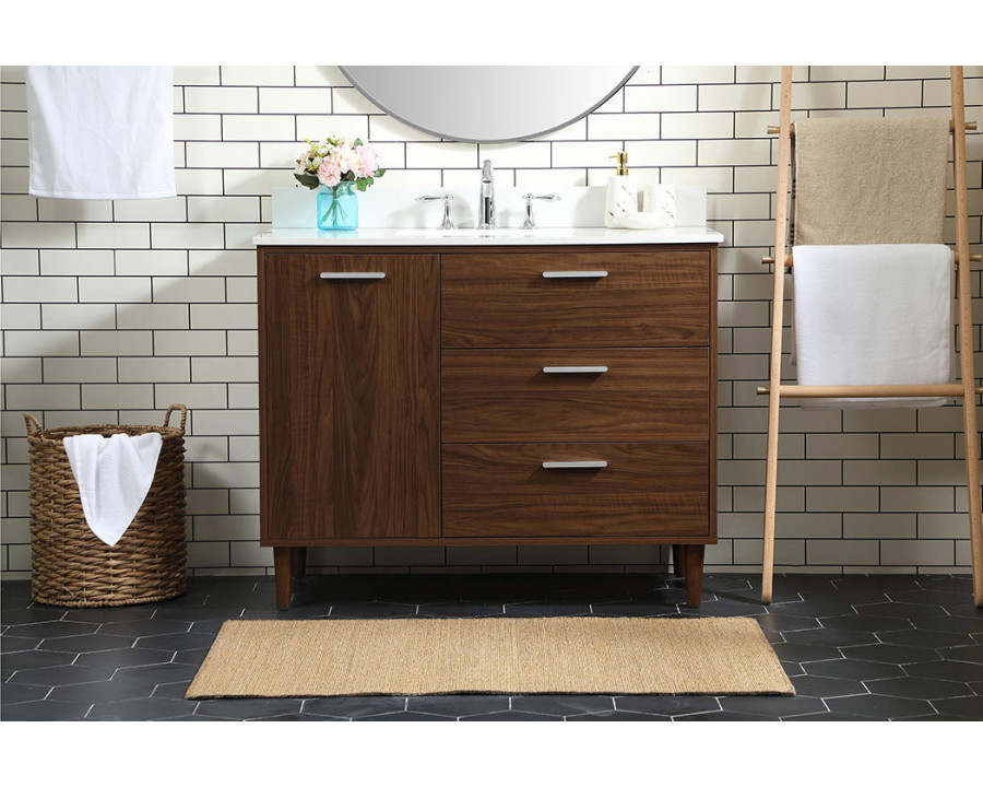 Elegant Bathroom Vanity - Walnut (VF47042MWT-BS)