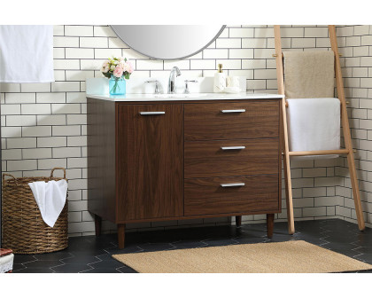 Elegant Bathroom Vanity - Walnut (VF47042MWT-BS)