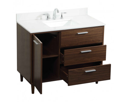 Elegant Bathroom Vanity - Walnut (VF47042MWT-BS)