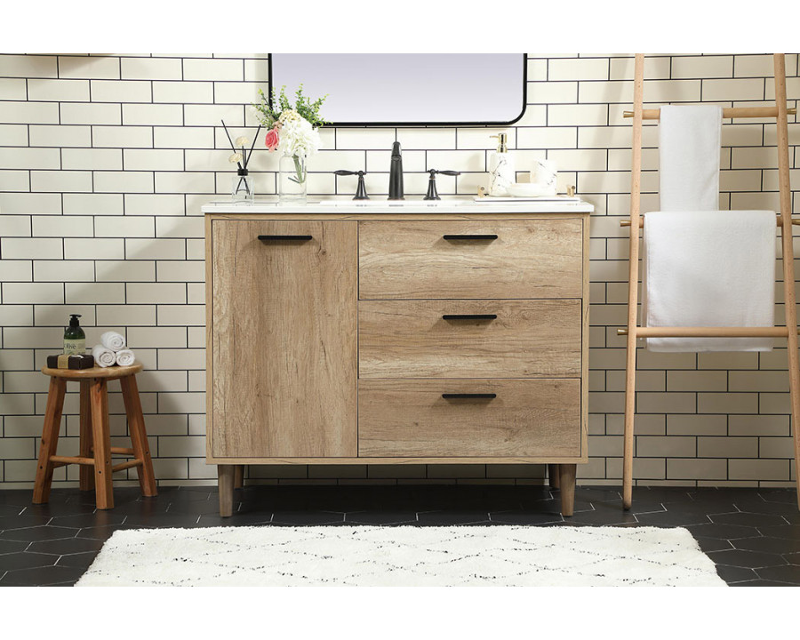 Elegant Bathroom Vanity - Natural Oak (VF47042NT)