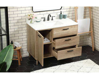 Elegant Bathroom Vanity - Natural Oak (VF47042NT-BS)