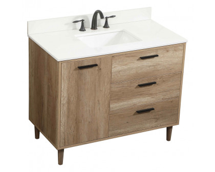 Elegant Bathroom Vanity - Natural Oak (VF47042NT-BS)