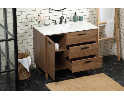 Elegant Bathroom Vanity - Walnut Brown (VF47042WB)