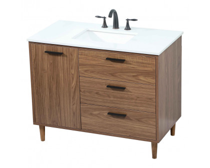 Elegant Bathroom Vanity - Walnut Brown (VF47042WB)